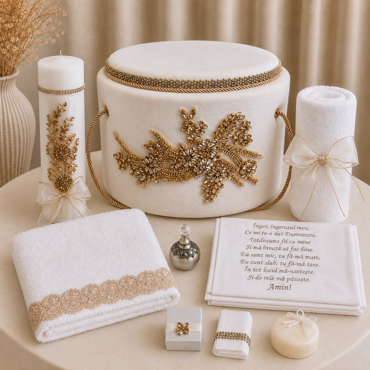 Trusou de botez Ivory Fleur Royale – Maison Bébé
