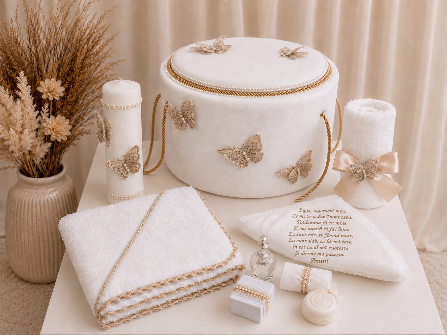 Trusou de botez Golden Butterfly – Maison Bébé