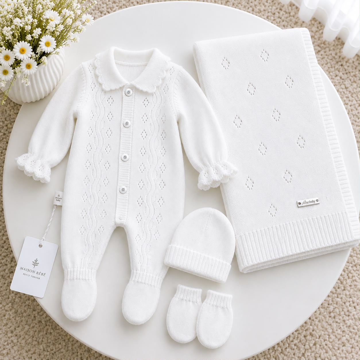 Set nou-născut Snow Knit – 4 piese | Maison Bébé