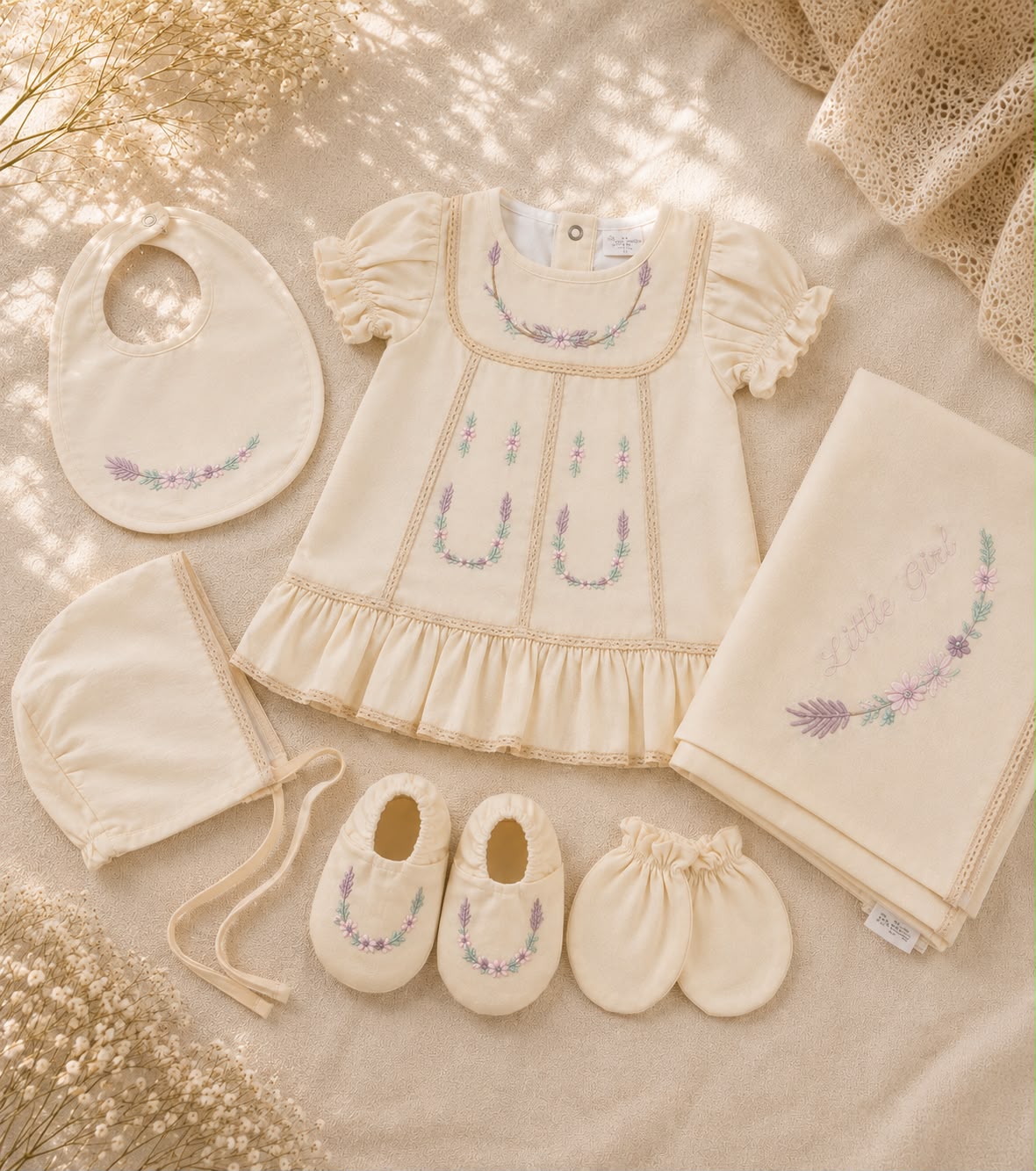 Set nou-născut Ivoire Blossom – 6 piese | Maison Bébé
