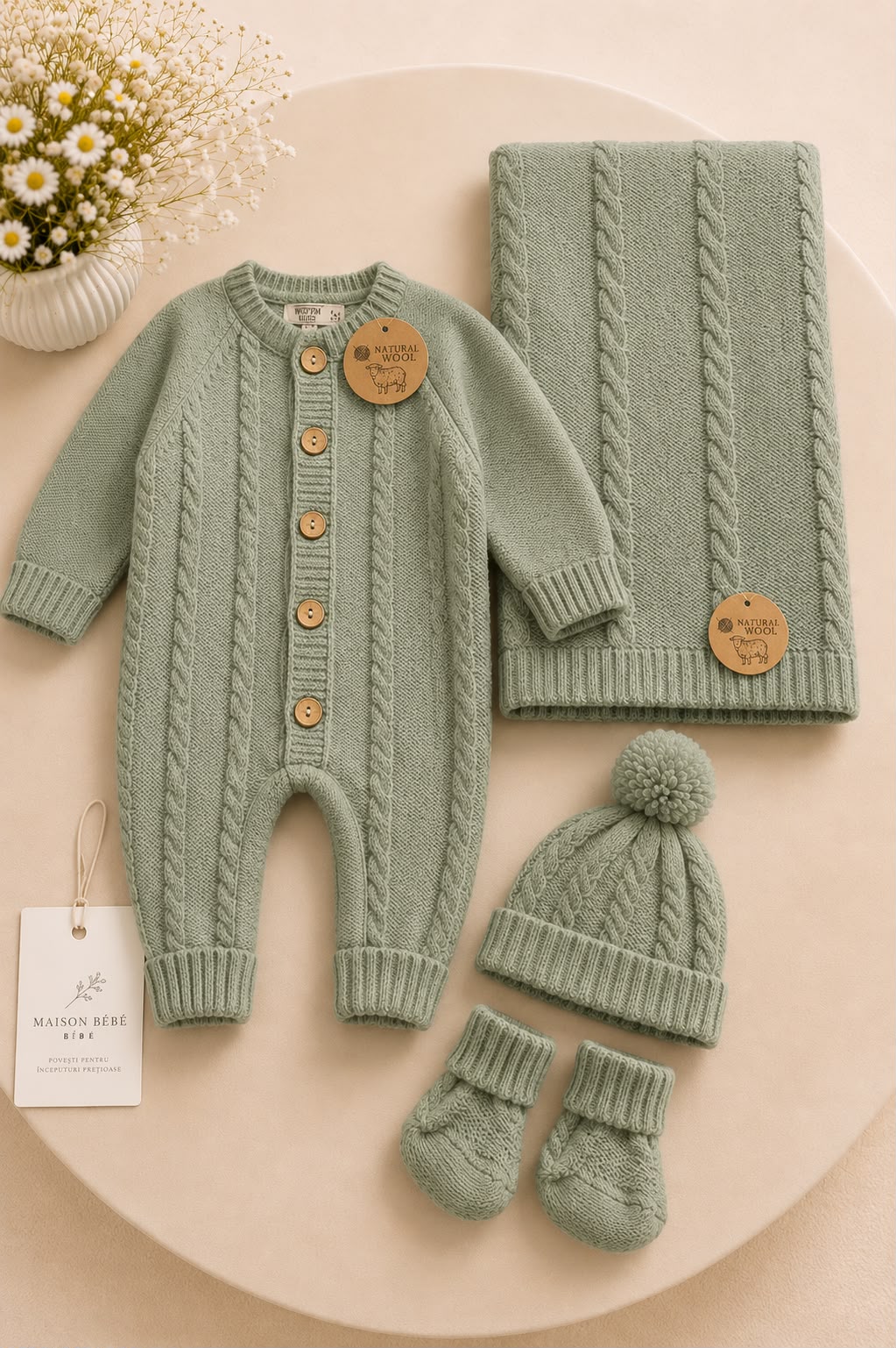 Set nou-născut Forest Knit – 4 piese | Maison Bébé