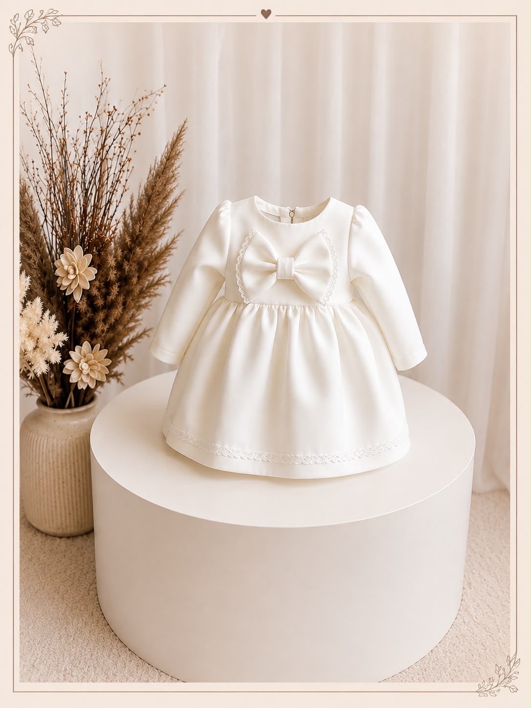 Rochiță elegantă pentru fetiță – Ivory Bow