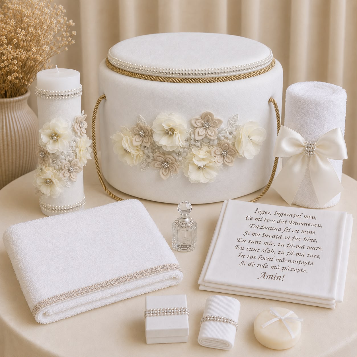 Trusou de botez Ivory Blossom – Maison Bébé